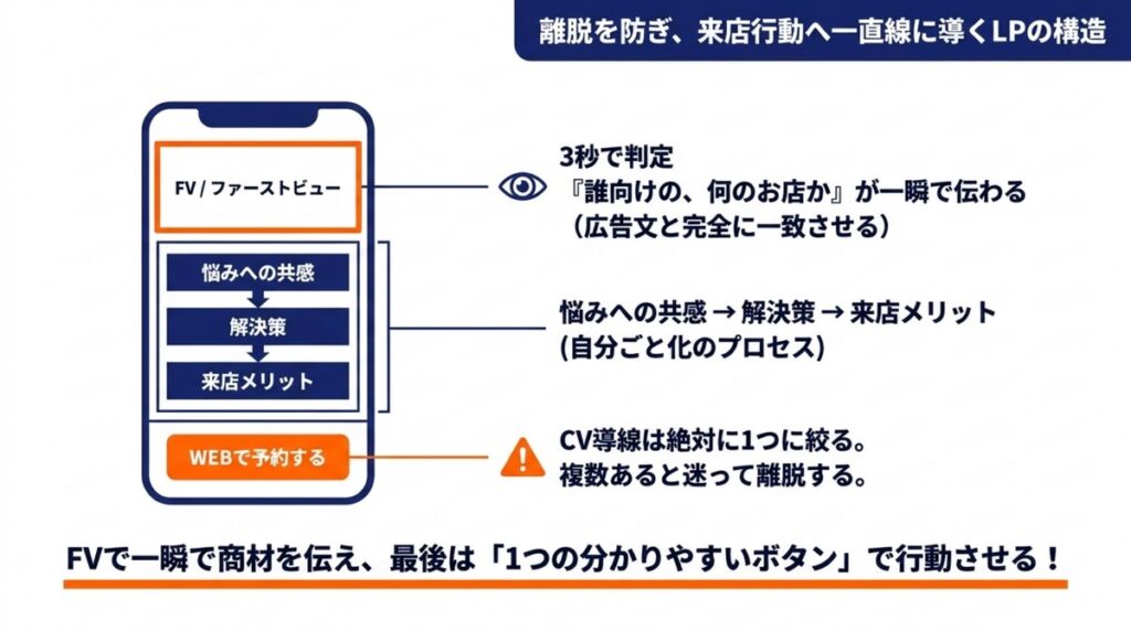 成約につながるLPの構造 FVとCV導線のポイント